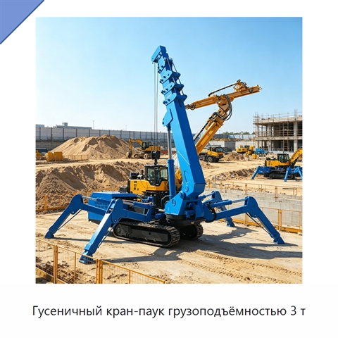 Гусеничный кран-паук грузоподъёмностью 3 т