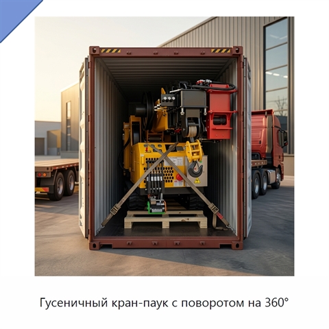 Гусеничный кран-паук с поворотом на 360°