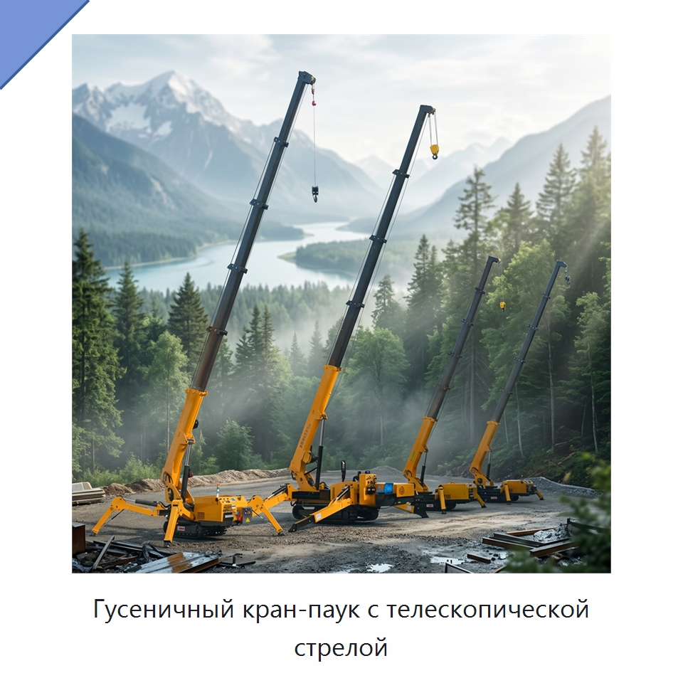Гусеничный кран-паук с телескопической стрелой — Краны