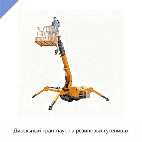 Дизельный кран-паук на резиновых гусеницах
