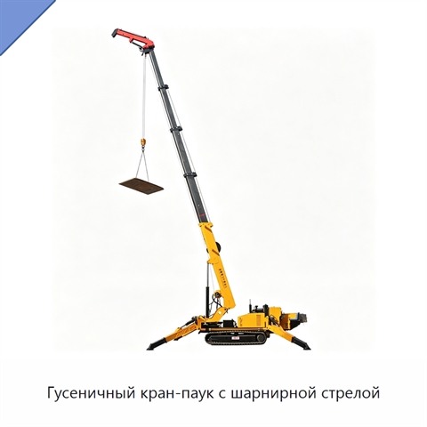 Гусеничный кран-паук с шарнирной стрелой