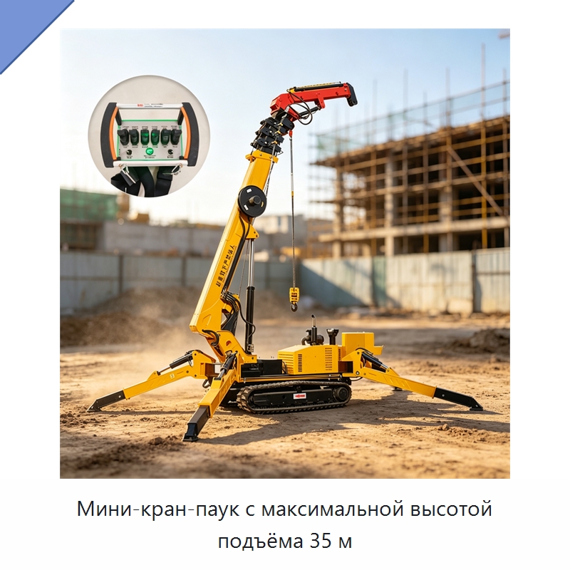 Мини-кран-паук с максимальной высотой подъёма 35 м — Краны