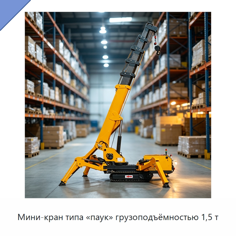 Мини-кран типа «паук» грузоподъёмностью 1,5 т — Краны