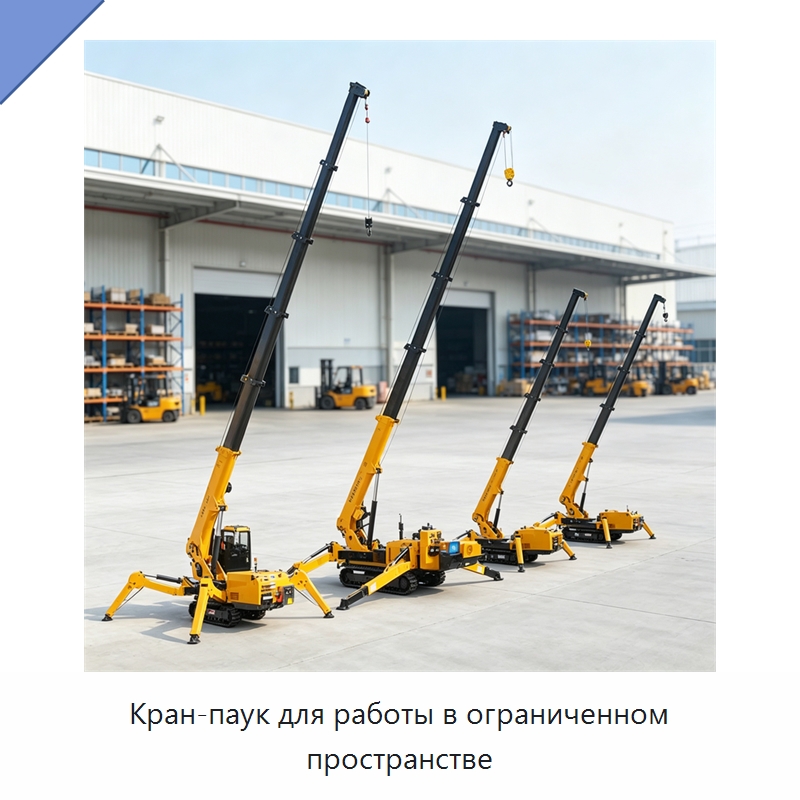 Кран-паук для работы в ограниченном пространстве — Краны