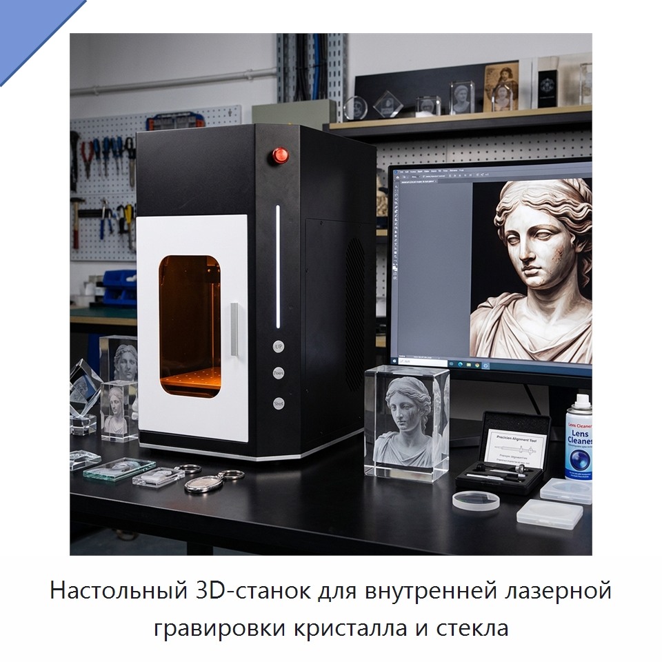 Настольный 3D-станок для внутренней лазерной гравировки кристалла и стекла — Лазерные гравировальные станки