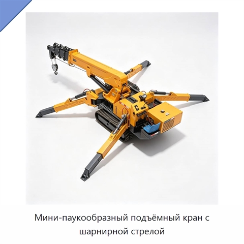 Мини-паукообразный подъёмный кран с шарнирной стрелой