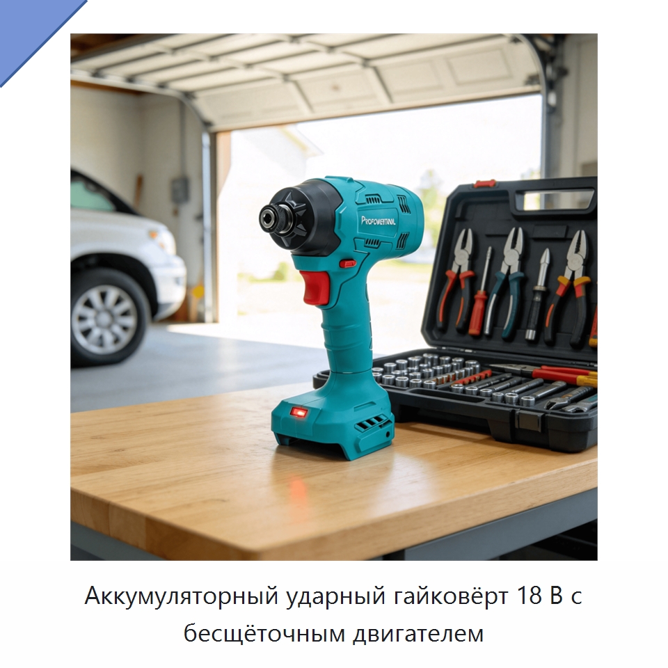 Аккумуляторный ударный гайковёрт 18 В с бесщёточным двигателем — Гайковёрты