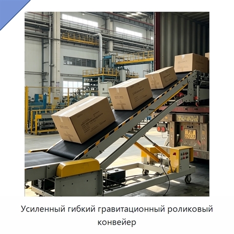 Усиленный гибкий гравитационный роликовый конвейер