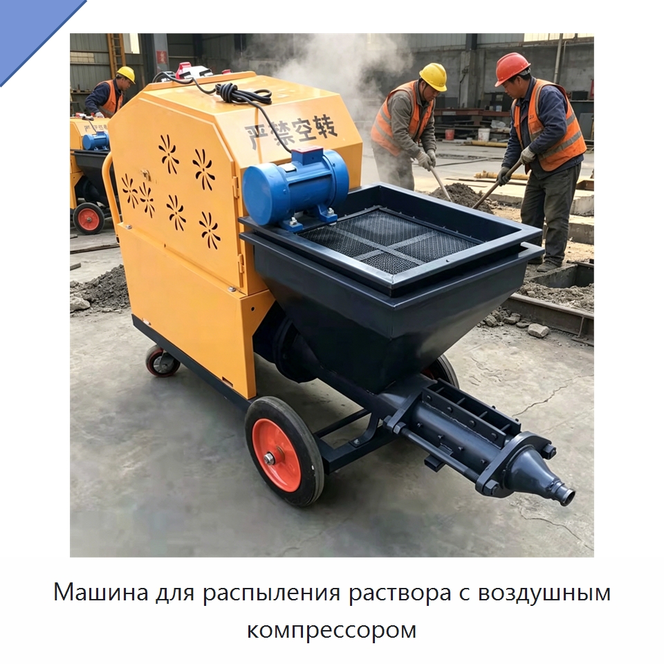 Машина для распыления раствора с воздушным компрессором — Штукатурные станции