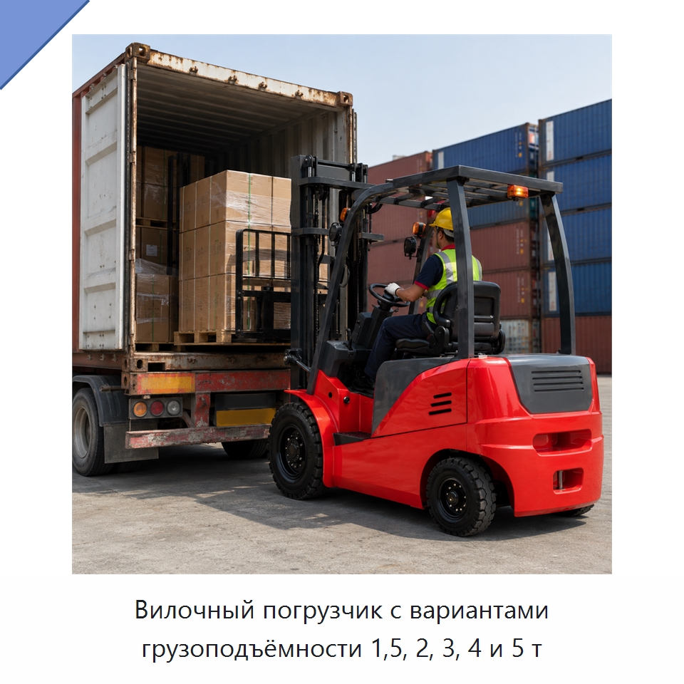 Вилочный погрузчик с вариантами грузоподъёмности 1,5, 2, 3, 4 и 5 т — Вилочные погрузчики