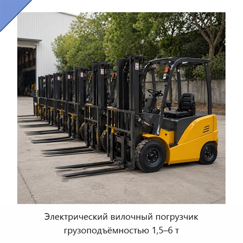Электрический вилочный погрузчик грузоподъёмностью 1,5–6 т
