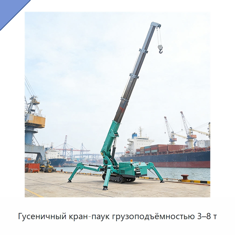 Гусеничный кран-паук грузоподъёмностью 3–8 т — Краны