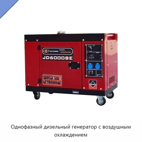 Однофазный дизельный генератор с воздушным охлаждением