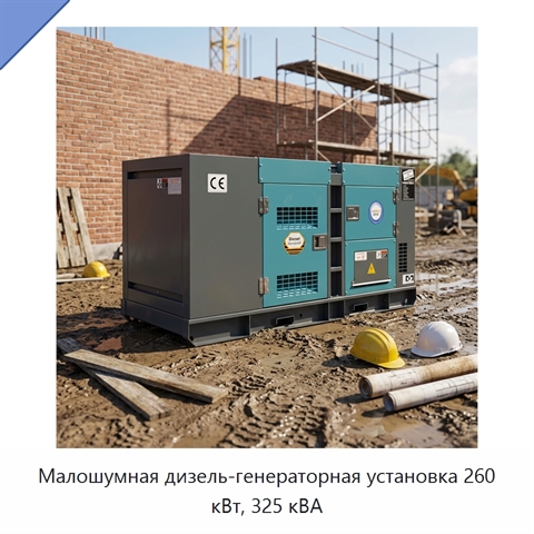Малошумная дизель-генераторная установка 260 кВт, 325 кВА