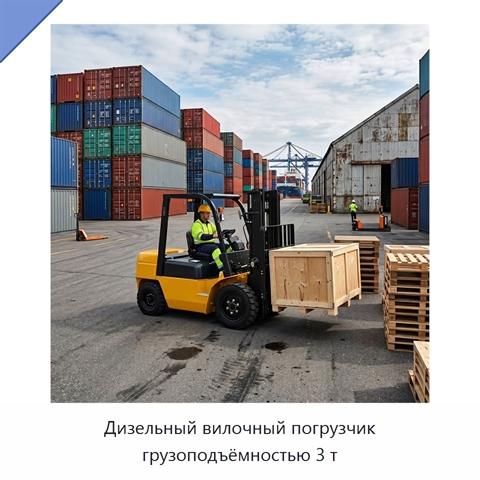Дизельный вилочный погрузчик грузоподъёмностью 3 т
