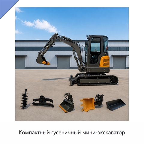 Компактный гусеничный мини-экскаватор