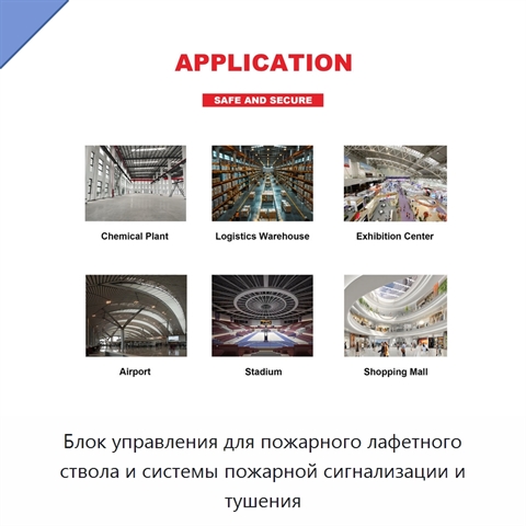 Блок управления для пожарного лафетного ствола и системы пожарной сигнализации и тушения