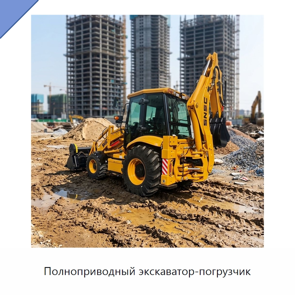 Полноприводный экскаватор-погрузчик — Землеройная техника