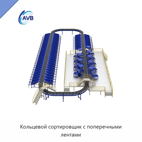 Кольцевой сортировщик с поперечными лентами