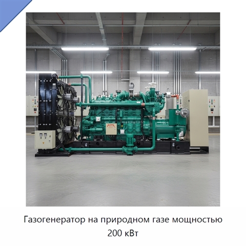 Газогенератор на природном газе мощностью 200 кВт