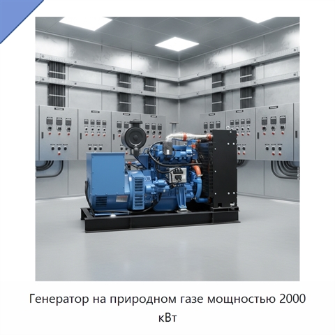 Генератор на природном газе мощностью 2000 кВт