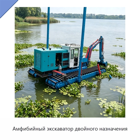 Амфибийный экскаватор двойного назначения