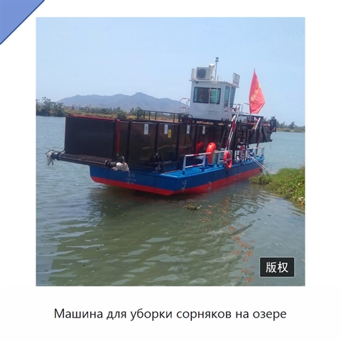 Машина для уборки сорняков на озере