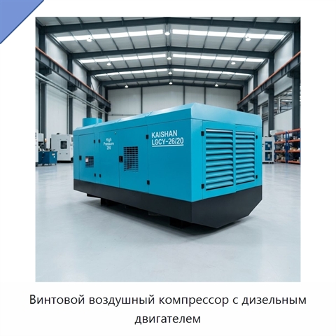 Винтовой воздушный компрессор с дизельным двигателем