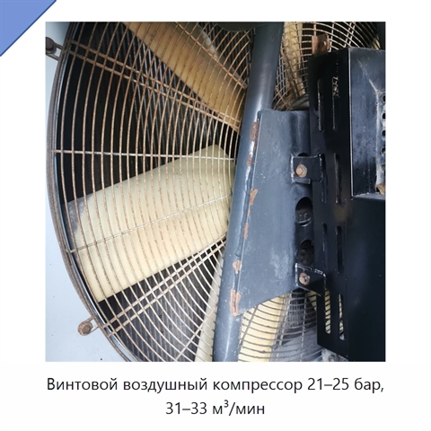Винтовой воздушный компрессор 21–25 бар, 31–33 м³/мин