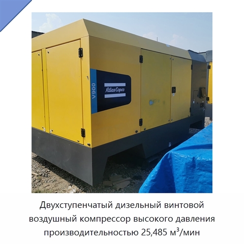 Двухступенчатый дизельный винтовой воздушный компрессор высокого давления производительностью 25,485 м³/мин