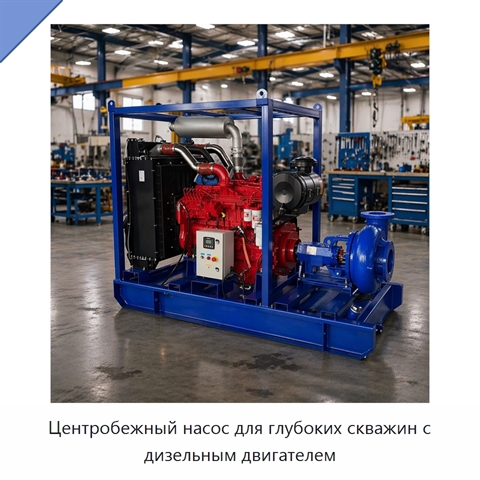 Центробежный насос для глубоких скважин с дизельным двигателем