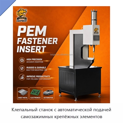 Клепальный станок с автоматической подачей самозажимных крепёжных элементов