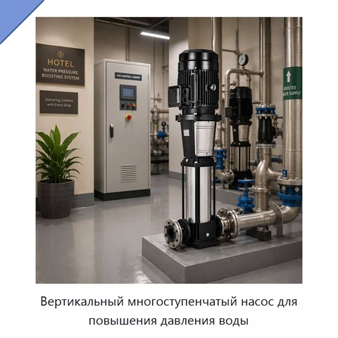 Вертикальный многоступенчатый насос для повышения давления воды