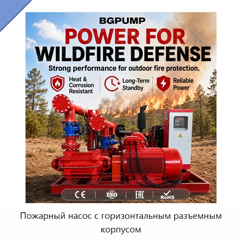 Пожарный насос с горизонтальным разъемным корпусом