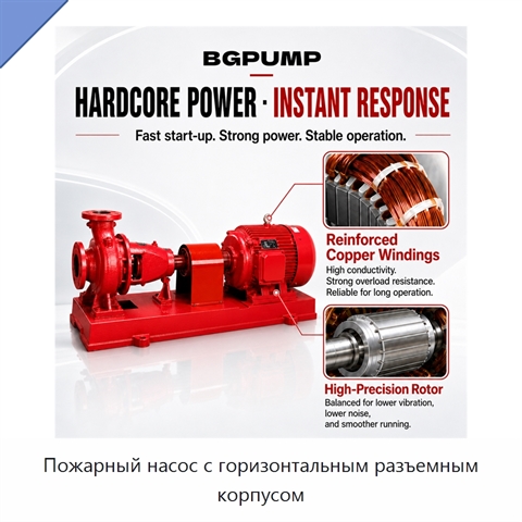 Пожарный насос с горизонтальным разъемным корпусом