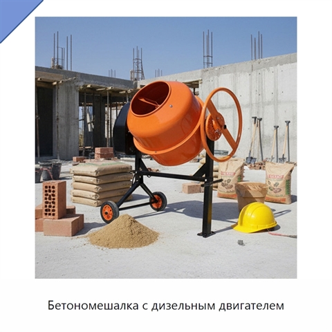 Бетономешалка с дизельным двигателем