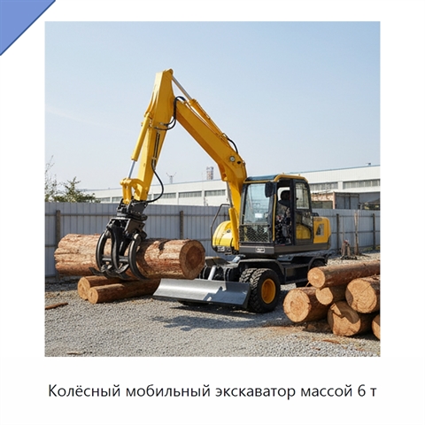 Колёсный мобильный экскаватор массой 6 т