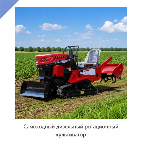 Самоходный дизельный ротационный культиватор