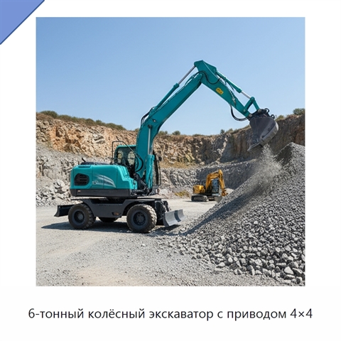 6-тонный колёсный экскаватор с приводом 4×4