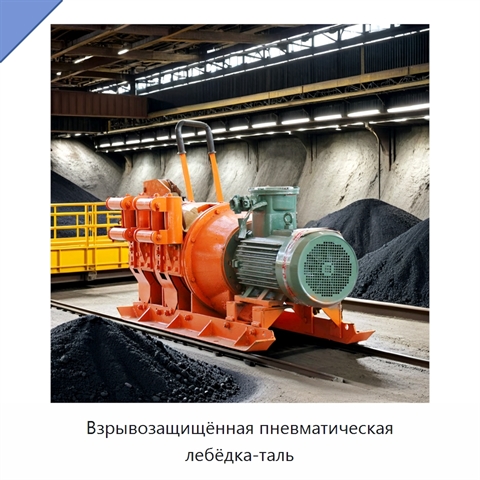 Взрывозащищённая пневматическая лебёдка-таль