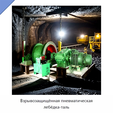 Взрывозащищённая пневматическая лебёдка-таль
