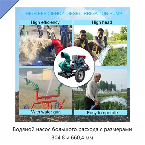 Водяной насос большого расхода с размерами 304,8 и 660,4 мм