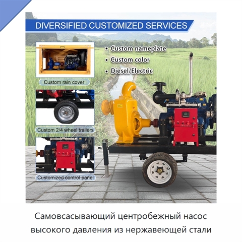 Самовсасывающий центробежный насос высокого давления из нержавеющей стали