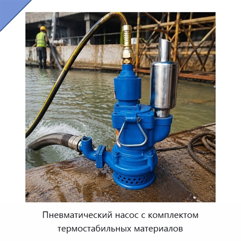 Пневматический насос с комплектом термостабильных материалов