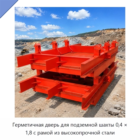 Герметичная дверь для подземной шахты 0,4 × 1,8 с рамой из высокопрочной стали