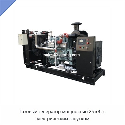Газовый генератор мощностью 25 кВт с электрическим запуском