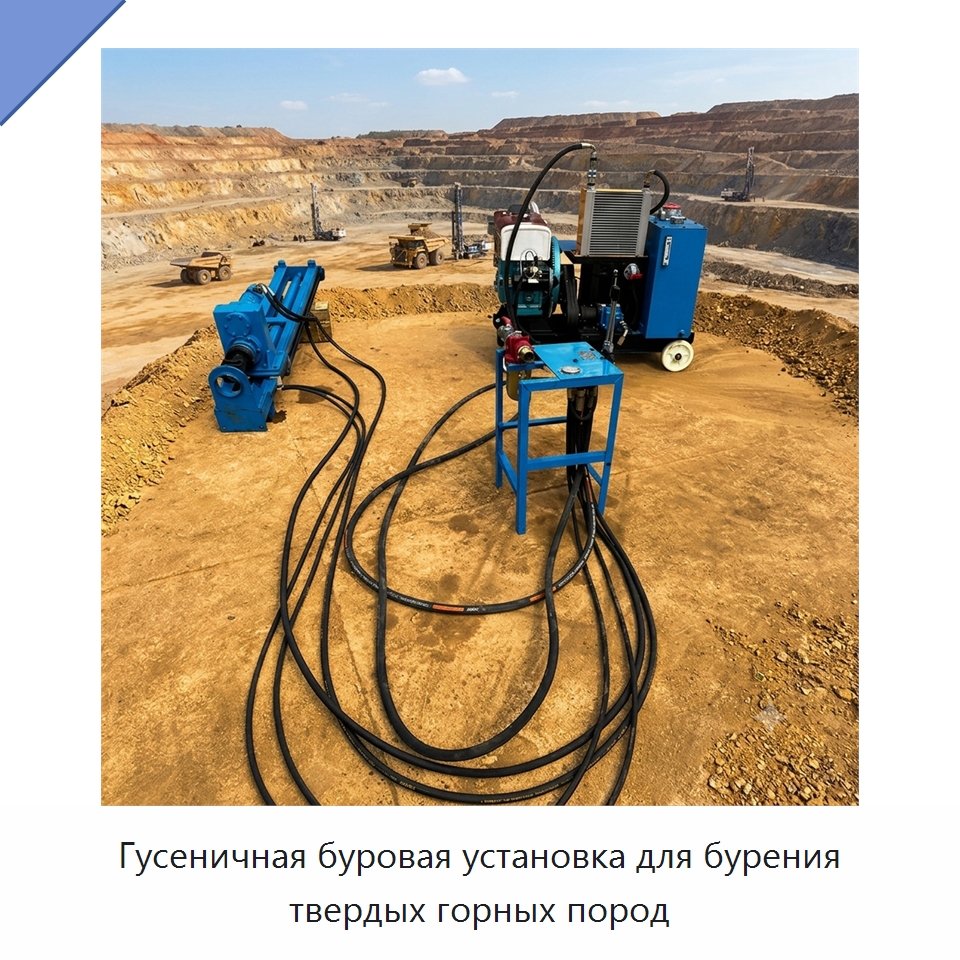 Гусеничная буровая установка для бурения твердых горных пород