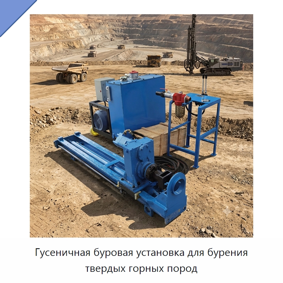 Гусеничная буровая установка для бурения твердых горных пород