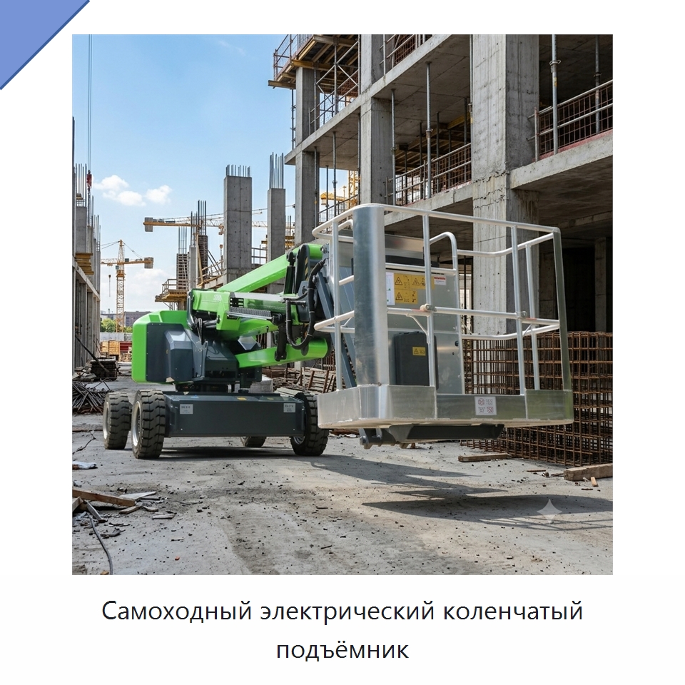 Самоходный электрический коленчатый подъёмник — Строительные подъёмники