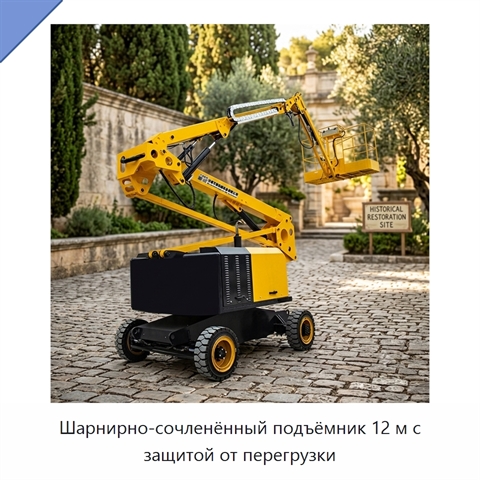 Шарнирно-сочленённый подъёмник 12 м с защитой от перегрузки